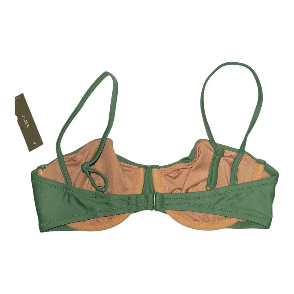J.‎ Crew Balconette Underwire Bikini Top Size 32C Rustic Willow Green BX612 New